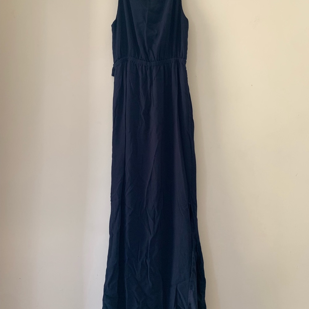 Madewell Navy Tassle-Tie Casual Maxi Dress - Picture 7 of 7